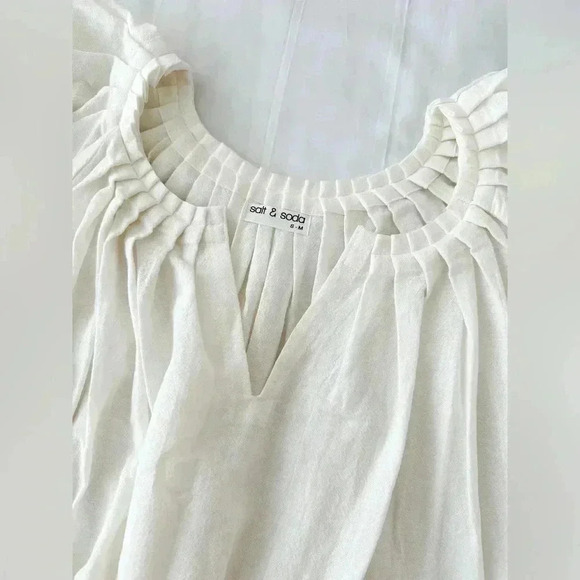 Salt and Soda Pull Over Puff Sleeve Midi Dress Size Small- Medium - Picture 4 of 8